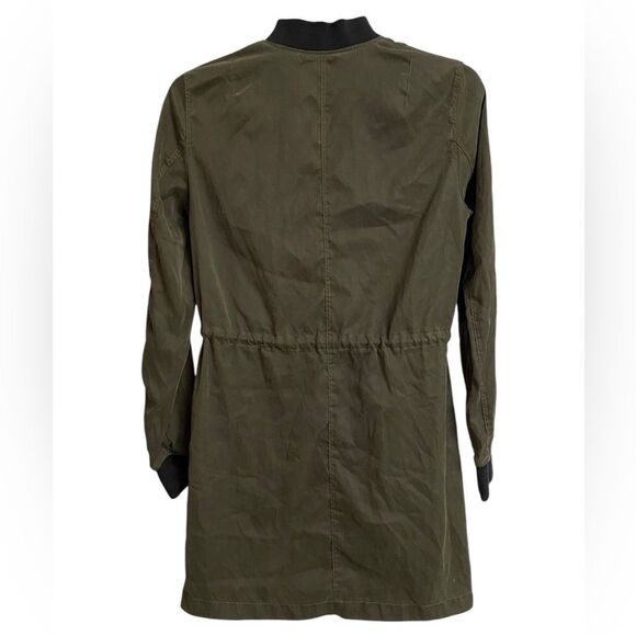 H&M Waist Tie Lightweight Bomber Jacket Women's Size 4 Army Green Military Chic - Picture 10 of 16